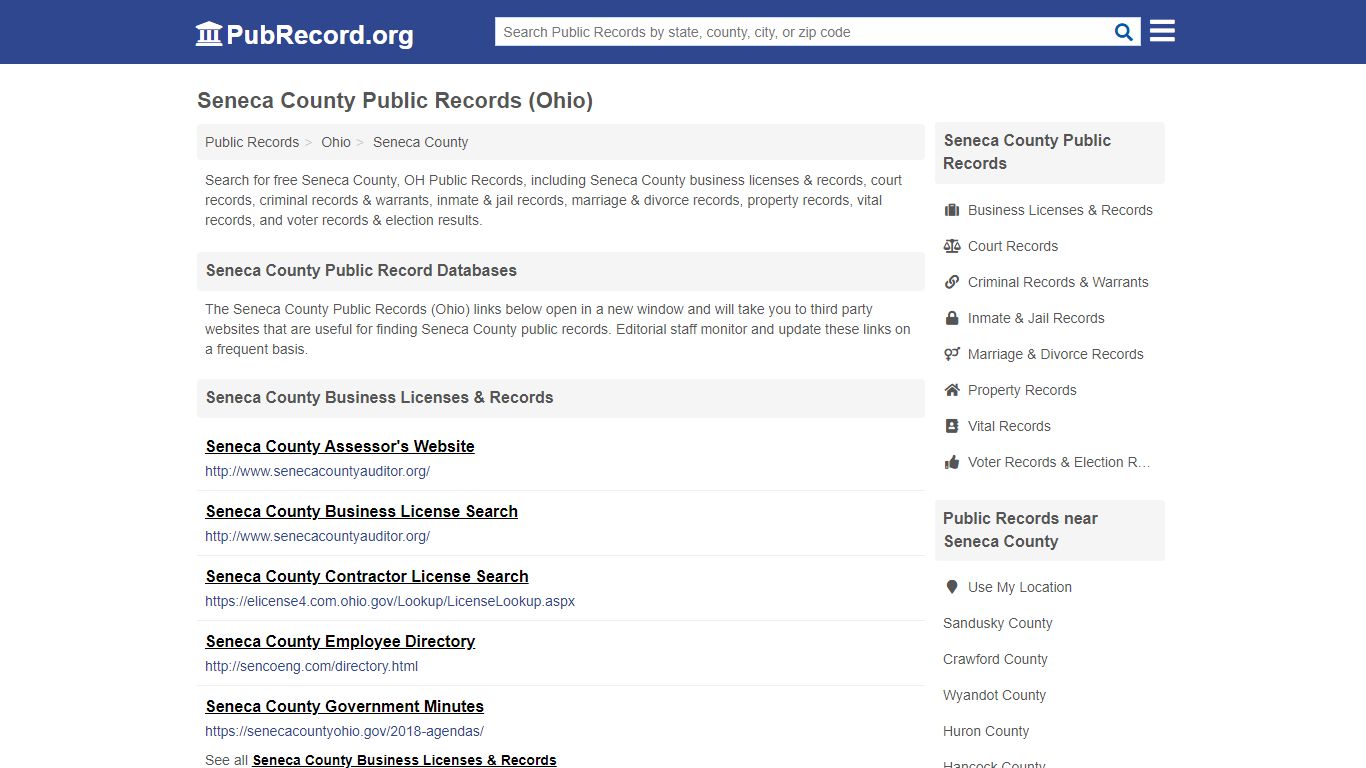 Free Seneca County Public Records (Ohio Public Records)